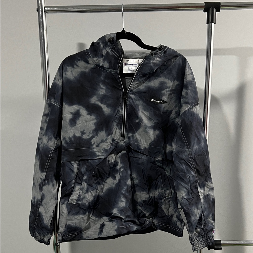 Champion Black and Gray Tie-Dye Jacket
